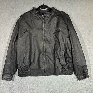 Razo Leather Bomber Jacket Black Men’s Size 2XL (Fits XL) Zip Up